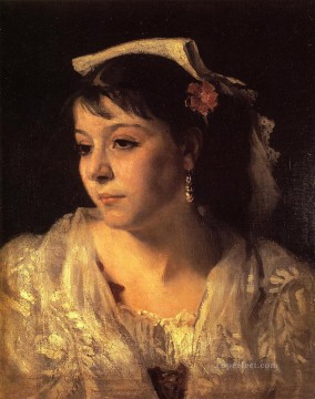  Italian Art - Head of an Italian Woman portrait John Singer Sargent